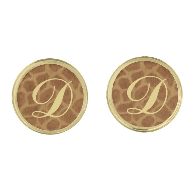 Monogram Giraffe Cufflinks (Front)
