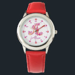 Monogram girls letter A art Alice name Watch<br><div class="desc">Monogram letter A hearts and flower add your own name watch, currently reads Alice. Cute doodle drawing design of the letter A surrounded by clock numbers and hearts. Other matching items available for this letter and other letters. Unique design and ink drawing by Sarah Trett www.sarahtrett.com for www.mylittleeden.com on zazzle...</div>