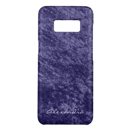Monogram Girly Violet Purple Velvet Faux Fabric Case-Mate Samsung Galaxy S8 Case