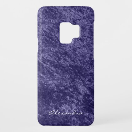 Monogram Girly Violet Purple Velvet Faux Fabric Case-Mate Samsung Galaxy S9 Case