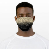 Monogram Glam Modern Gold Glitter & Sparkle Adult Cloth Face Mask (Worn)