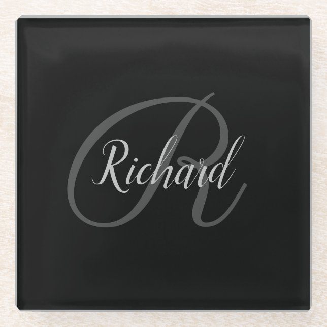 Monogram Glass Coaster (Front)