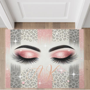 Monogram Glitter Eyelashes Doormat