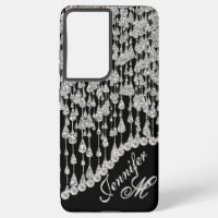 Monogram Glitter Icicles Glam Samsung Galaxy S21 Ultra Case