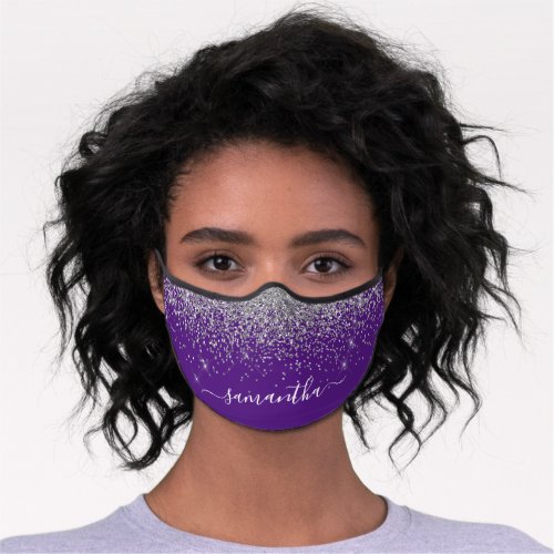 Monogram Glitter Look Fading Ombe Premium Face Mask