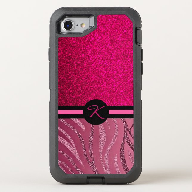Monogram Glitter Otterbox iPhone Case (Back)