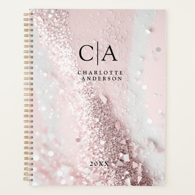 Monogram Glitter Planner (Front)