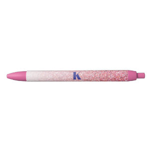 Monogram Glitter Rainbow Glitter Feminine Pen