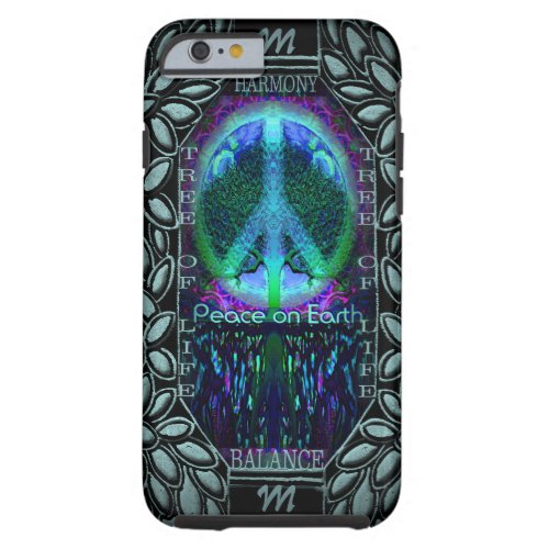 Monogram Glowing Peace Symbol Tough iPhone 6 Case