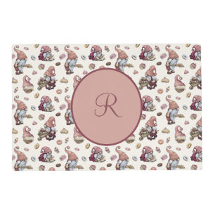 Monogram Gnomes Baking, Cupcakes, Donuts, Cute Placemat