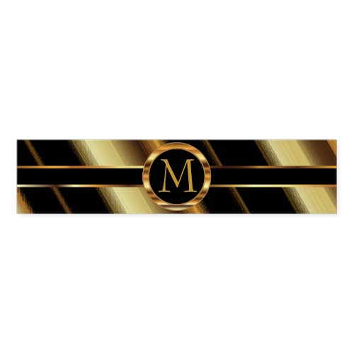 Monogram Gold and Black Abstract Pattern Napkin Bands