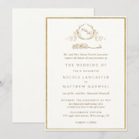 Monogram Gold and Ivory Arabic Wedding