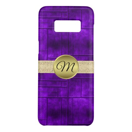 Monogram Gold and Purple Case-Mate Samsung Galaxy S8 Case