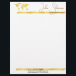 Monogram Gold Black Chic Modern Script Minimalist Letterhead<br><div class="desc">Modern Minimalist Faux Gold and Black Monogram Elegant Script Letterhead with your company Logo - This chic letterhead paper features an easy to personalize stylish design with attractive modern and elegant handwriting. You can only add your monogram, instead of your full name, in the header. Easily customize the design with...</div>