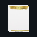 Monogram Gold Black Chic Modern Script Minimalist Letterhead<br><div class="desc">Modern Minimalist Faux Gold and Black Monogram Elegant Script Letterhead - This chic letterhead paper features an easy to personalize stylish design with attractive modern and elegant handwriting. You can only add your monogram, instead of your full name in the header. Edit the name, and text and place your order....</div>