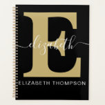 Monogram Gold Black Customized Script Name Initial Planner<br><div class="desc">Do you want a personalized planner that is perfect for your weekly schedule? Then you need the Monogram Gold Black Custom Script Name Initial Personalized Spiral Bound Planner! This planner is perfect for keeping all of your important information organized and accessible. Plus, it comes with a coil binding to keep...</div>