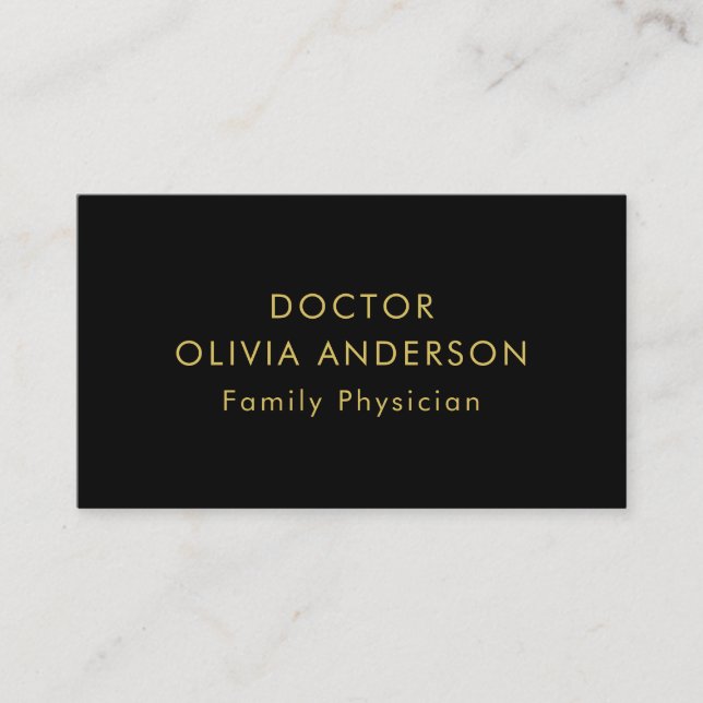 Monogram Gold Black Minimalist Modern Business Card (Front)