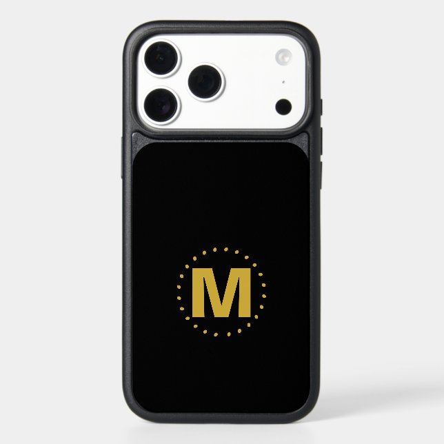 Monogram Gold Black Otterbox iPhone Case (Back)