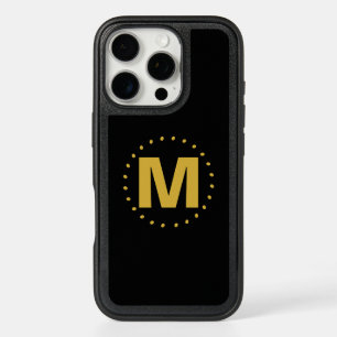 Monogram Gold Black iPhone 16 Pro Case