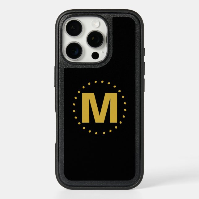 Monogram Gold Black Otterbox iPhone Case (Back)