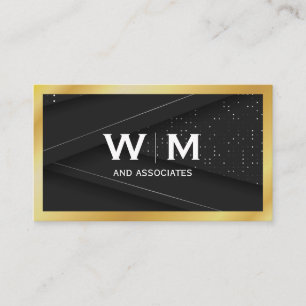 Monogram   Gold Border Business Card