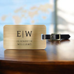 Monogram Gold Brushed Metallic Elegant Luggage Tag<br><div class="desc">Introducing our Monogram Brushed Metallic Elegant Luggage Tag: Elevate your travel experience with this sophisticated accessory. Crafted from brushed metallic material, this luggage tag exudes elegance and style. The monogram design adds a personalized touch, making it easy to identify your luggage while adding a touch of sophistication to your belongings....</div>