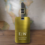 Monogram Gold Brushed Metallic Elegant Luggage Tag<br><div class="desc">Introducing our Monogram Brushed Metallic Elegant Luggage Tag: Elevate your travel experience with this sophisticated accessory. Crafted from brushed metallic material, this luggage tag exudes elegance and style. The monogram design adds a personalized touch, making it easy to identify your luggage while adding a touch of sophistication to your belongings....</div>