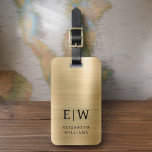 Monogram Gold Brushed Metallic Elegant Luggage Tag<br><div class="desc">Introducing our Monogram Brushed Metallic Elegant Luggage Tag: Elevate your travel experience with this sophisticated accessory. Crafted from brushed metallic material, this luggage tag exudes elegance and style. The monogram design adds a personalized touch, making it easy to identify your luggage while adding a touch of sophistication to your belongings....</div>