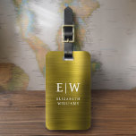 Monogram Gold Brushed Metallic Elegant Luggage Tag<br><div class="desc">Introducing our Monogram Brushed Metallic Elegant Luggage Tag: Elevate your travel experience with this sophisticated accessory. Crafted from brushed metallic material, this luggage tag exudes elegance and style. The monogram design adds a personalized touch, making it easy to identify your luggage while adding a touch of sophistication to your belongings....</div>