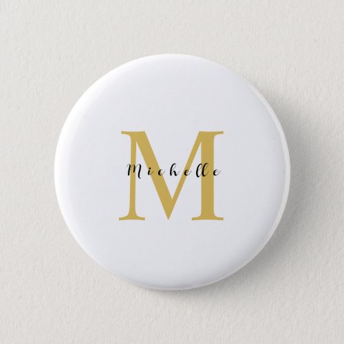 Monogram Gold Color Your Name Special Gift Beloved Button