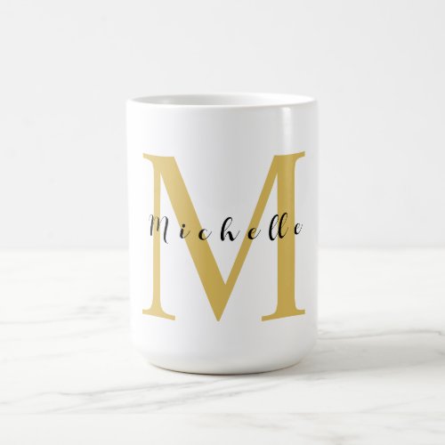 Monogram Gold Color Your Name Special Gift Beloved Coffee Mug
