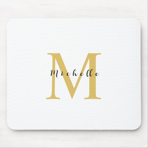 Monogram Gold Color Your Name Special Gift Beloved Mouse Pad