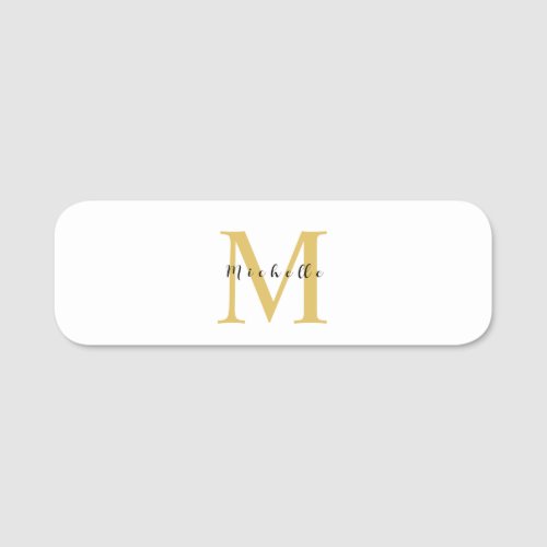Monogram Gold Color Your Name Special Gift Beloved Name Tag