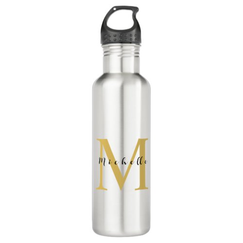 Monogram Gold Color Your Name Special Gift Beloved Stainless Steel Water Bottle