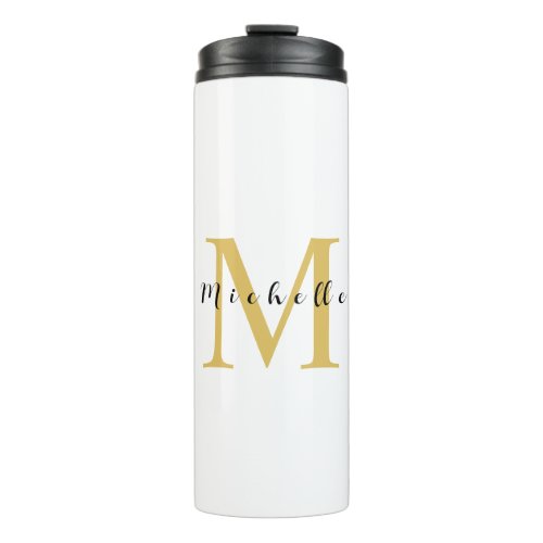 Monogram Gold Color Your Name Special Gift Beloved Thermal Tumbler