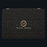 Monogram Gold Confetti on Black iPad Pro Cover<br><div class="desc">Monogram Styled iPad Cover ready for you to personalize. ⭐This Product is 100% Customizable. *****Click on CUSTOMIZE BUTTON to add, delete, move, resize, changed around, rotate, etc... any of the graphics or text or use the fill in boxes. ⭐99% of my designs in my store are done in layers. This...</div>