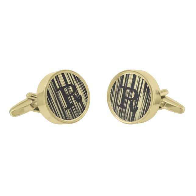 Monogram Gold Cufflinks (Angled)