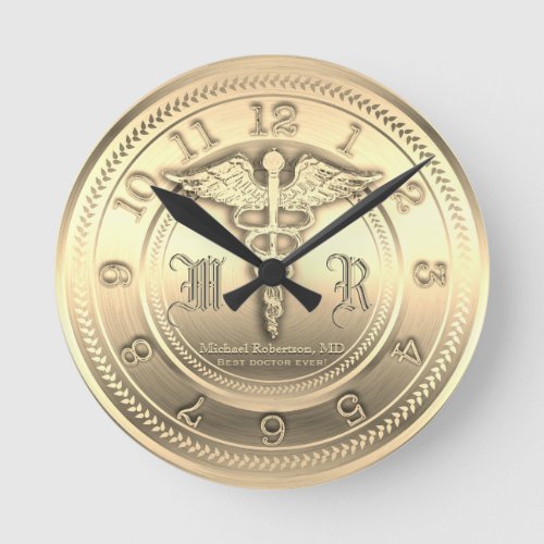 Monogram Gold Doctor Medical Clinic Clock