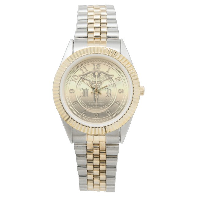 Monogram Gold Doctor Medical Clinic Watch (Front)