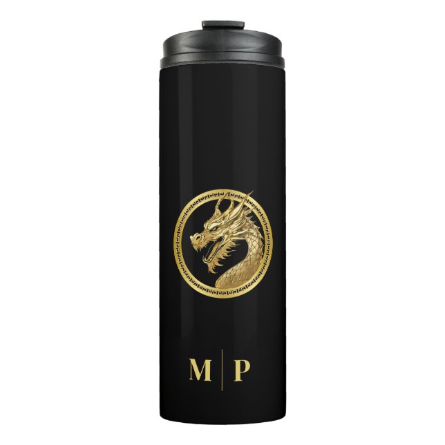Monogram Gold Dragon- Thermal Tumbler (Front)