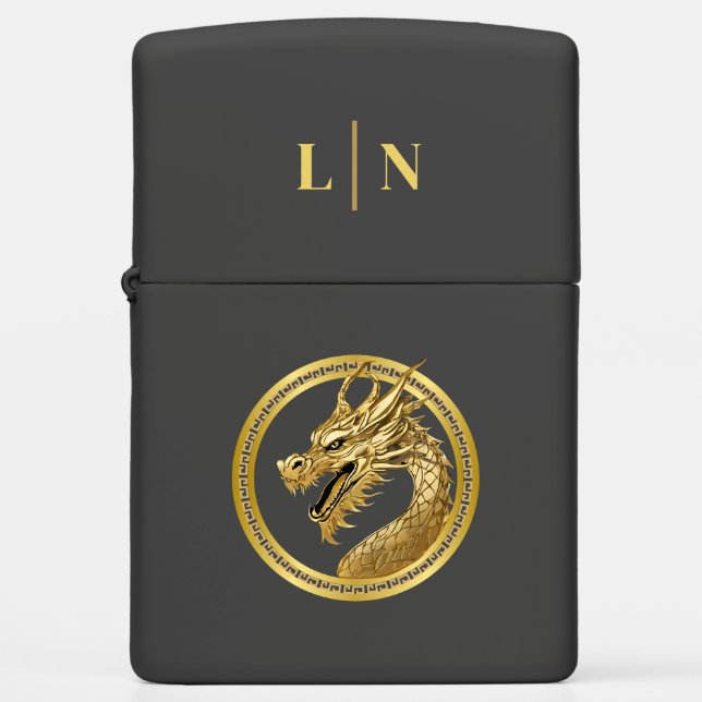 Monogram-Gold Dragon- Zippo Lighter (Front)