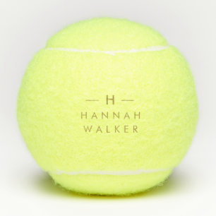 Monogram Gold Elegant Minimalist Classy Tennis Balls