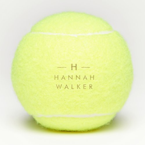 Monogram Gold  Elegant Minimalist Classy Tennis Balls