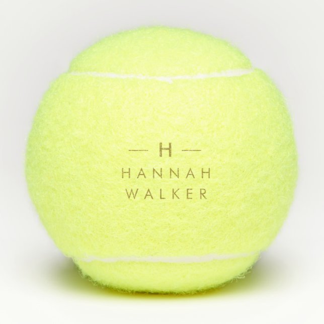 Monogram Gold | Elegant Minimalist Classy Tennis Balls (Front)