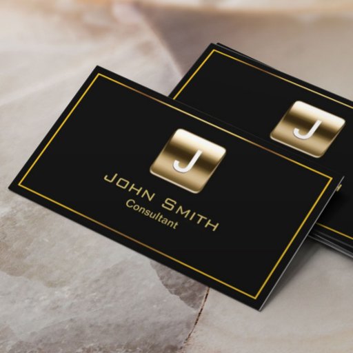 Customizable Gold Stamp Consultant Dark Business Card