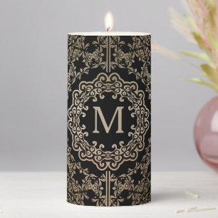 Monogram Gold Filigree Motif Candle