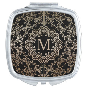 Monogram Gold Filigree Motif Compact Mirror