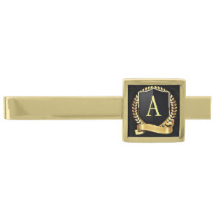 Monogram Gold Finish Tie Bar
