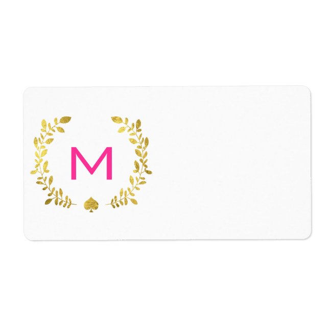 Monogram Gold Foil Laurel & Spade Label (Front)