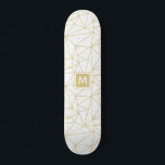 Monogram Gold Geometric Abstract Pattern Skateboard<br><div class="desc">This modern design features a cool and trendy geometric abstract pattern with your personalized monogram. Personalize by editing the text in the text box provided #skateboarding #skate #skateboard #skatelife #sk #skateboardingisfun #skater #skatepark #skateshop #skateeverydamnday #skateeverydamnday #skateboarder #skateboards #skating #life #skatergirl #trendy #cool #outdoor #personalized #personalizedgifts #gold #monogram #monogrammed</div>